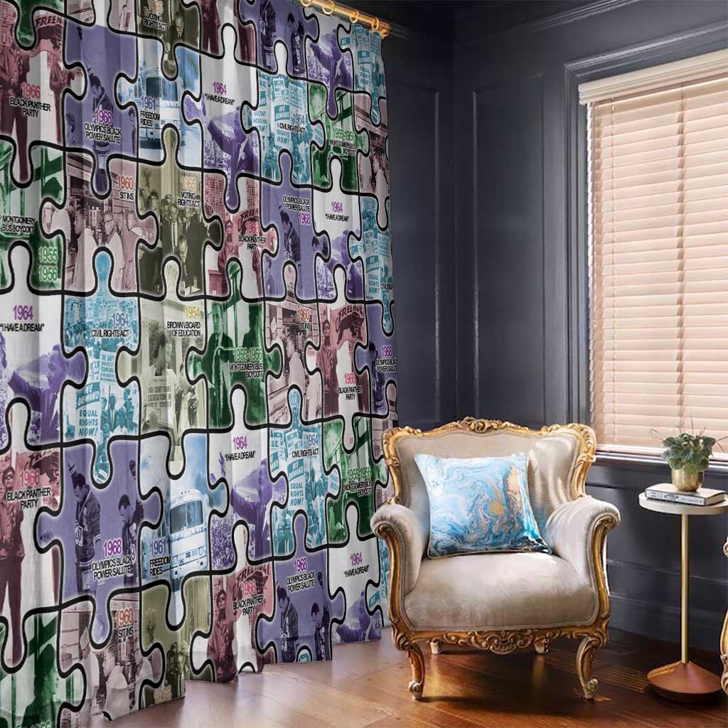 The Civil Rights Journey in Puzzle Window Curtain African American