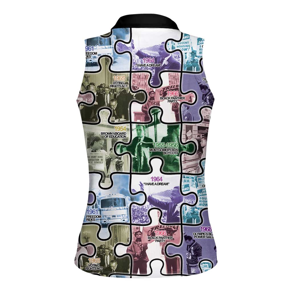 The Civil Rights Journey in Puzzle Women Sleeveless Polo Shirt African American
