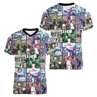 The Civil Rights Journey in Puzzle Women V-Neck T-Shirt African American