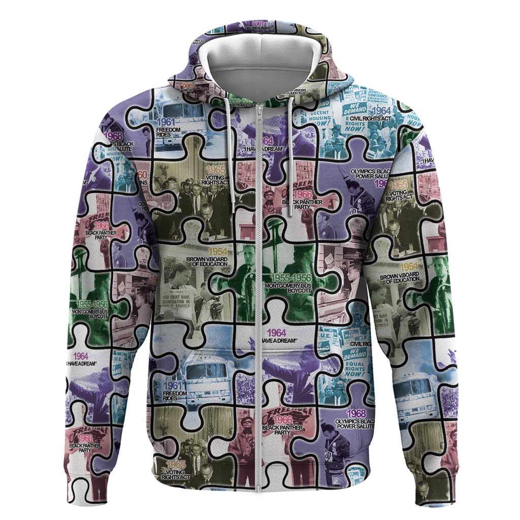 The Civil Rights Journey in Puzzle Zip Hoodie African American