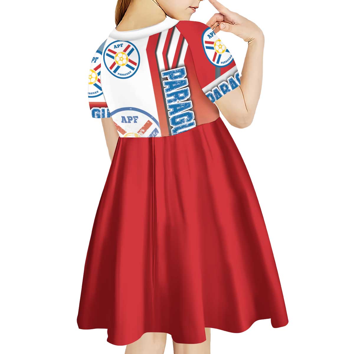 Paraguay Football Kid Short Sleeve Dress La Albirroja Soccer - Road To Champion