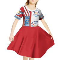 Paraguay Football Kid Short Sleeve Dress La Albirroja Soccer - Road To Champion