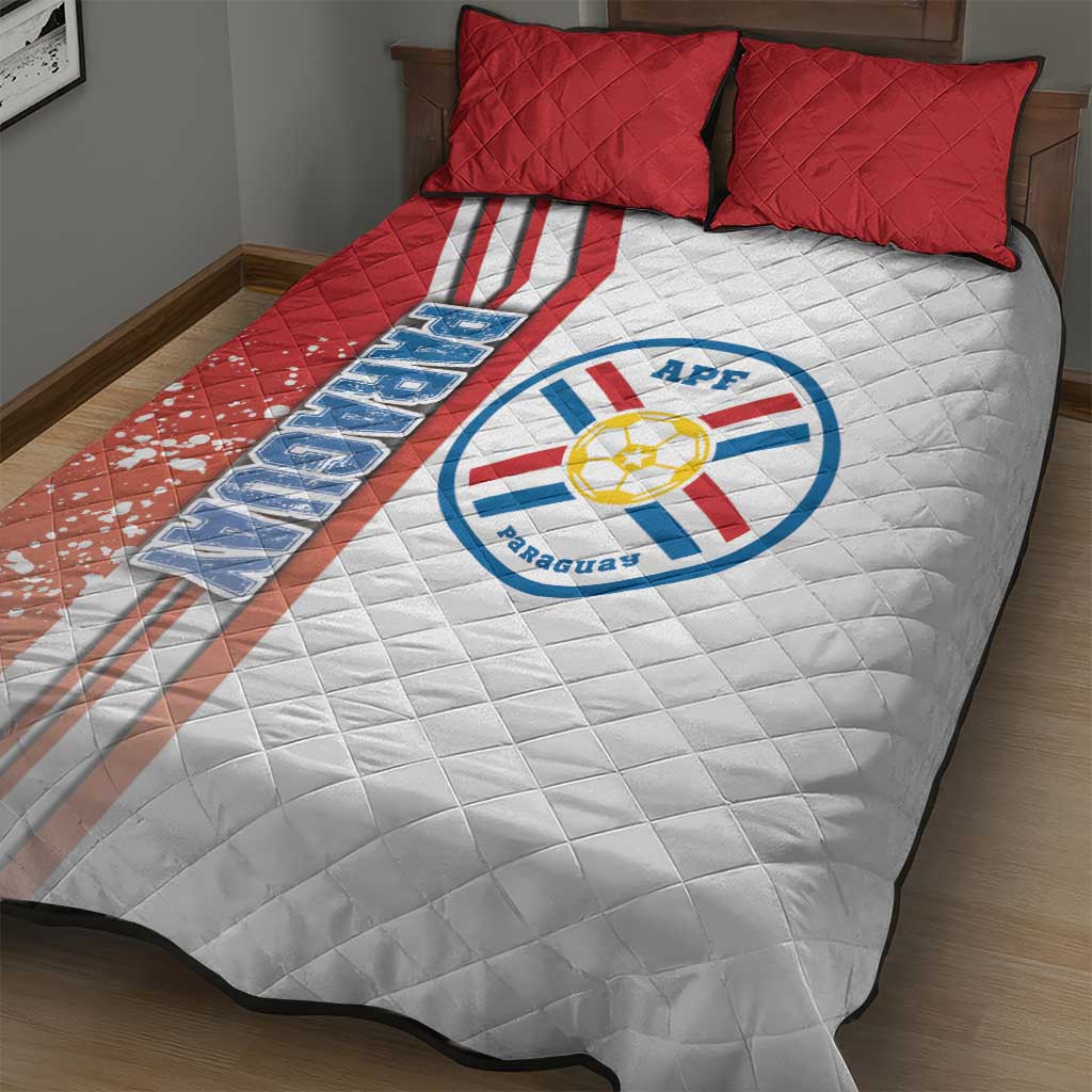 Paraguay Football Quilt Bed Set La Albirroja Soccer - Road To Champion