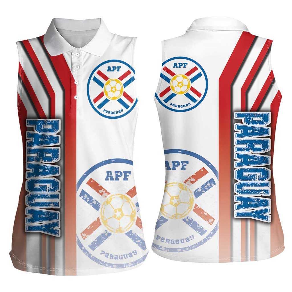 Paraguay Football Women Sleeveless Polo Shirt La Albirroja Soccer - Road To Champion