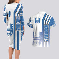 Honduras Football Couples Matching Long Sleeve Bodycon Dress and Hawaiian Shirt Los Catrachos Soccer - Road To Champion