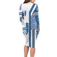 Honduras Football Long Sleeve Bodycon Dress Los Catrachos Soccer - Road To Champion
