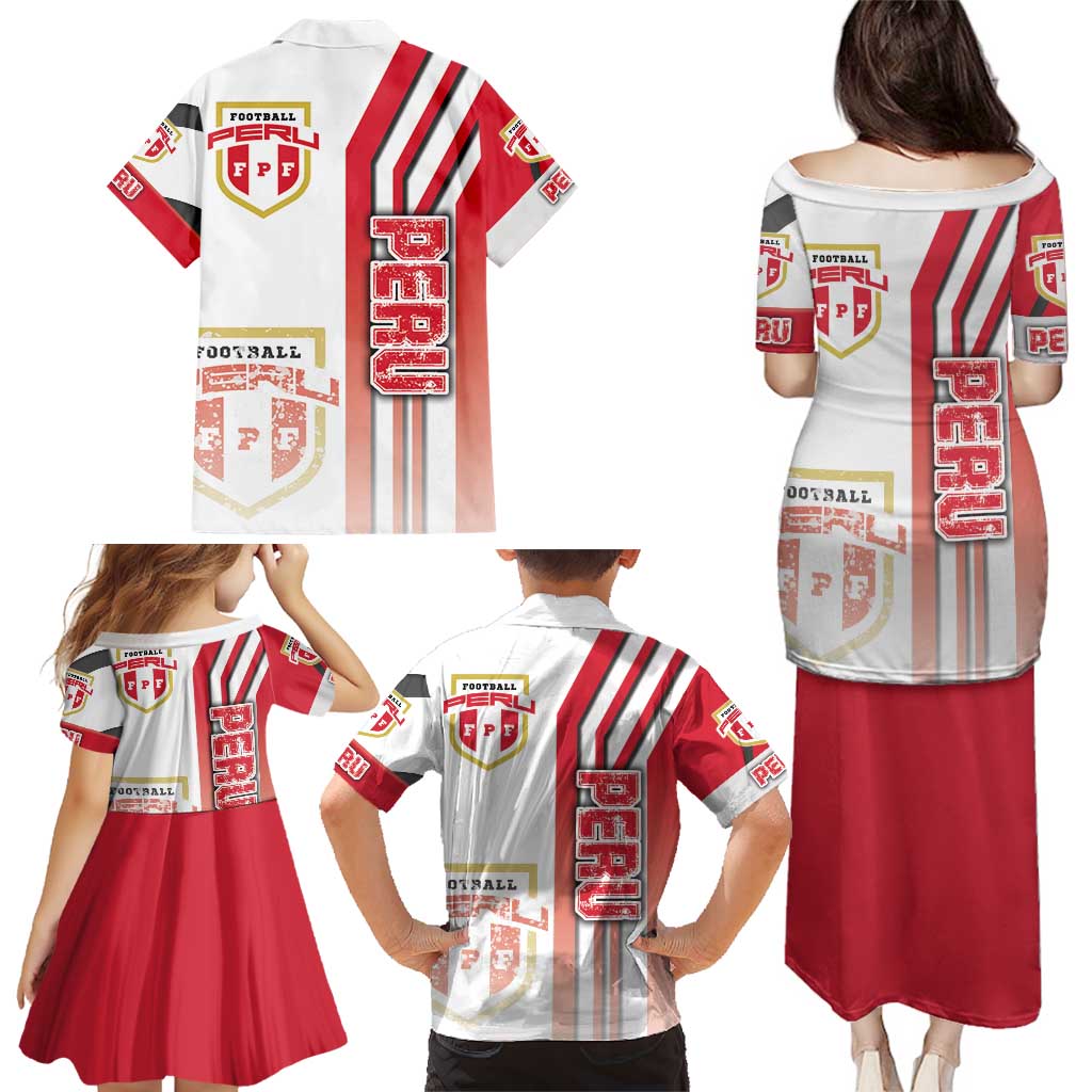 Peru Football Family Matching Puletasi and Hawaiian Shirt La Bicolor Soccer - Road To Champion
