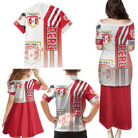 Peru Football Family Matching Puletasi and Hawaiian Shirt La Bicolor Soccer - Road To Champion