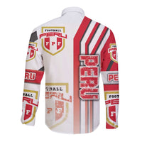 Peru Football Long Sleeve Button Shirt La Bicolor Soccer - Road To Champion