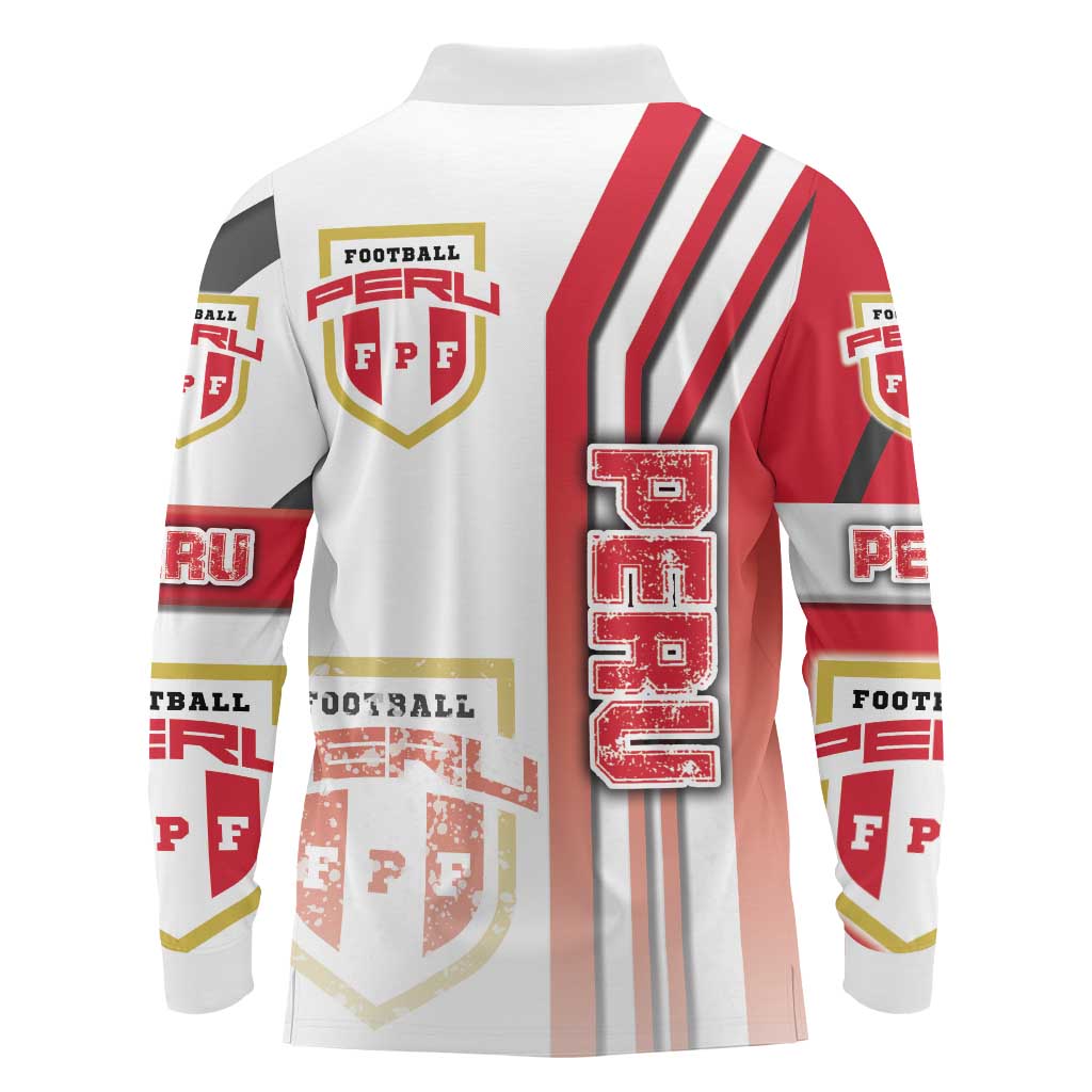 Peru Football Long Sleeve Polo Shirt La Bicolor Soccer - Road To Champion