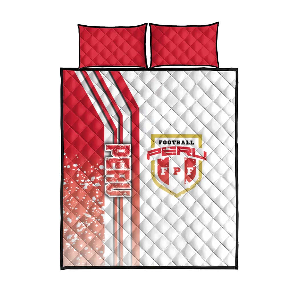 Peru Football Quilt Bed Set La Bicolor Soccer - Road To Champion