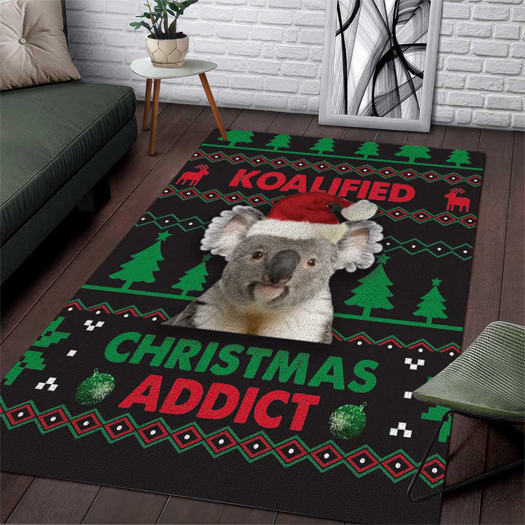 Cute Koala Area Rug Koalified Christmas Addict - Wonder Print Shop