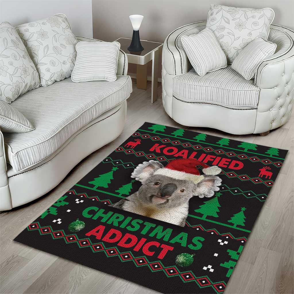 Cute Koala Area Rug Koalified Christmas Addict - Wonder Print Shop