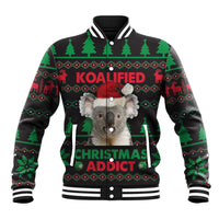 Cute Koala Baseball Jacket Koalified Christmas Addict - Wonder Print Shop