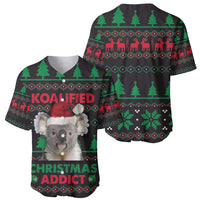Cute Koala Baseball Jersey Koalified Christmas Addict - Wonder Print Shop