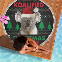 Cute Koala Beach Blanket Koalified Christmas Addict - Wonder Print Shop