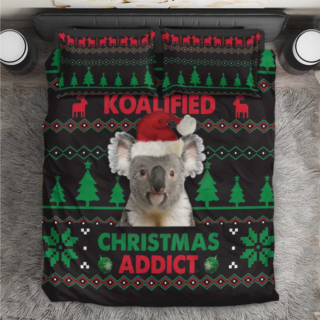 Cute Koala Bedding Set Koalified Christmas Addict - Wonder Print Shop