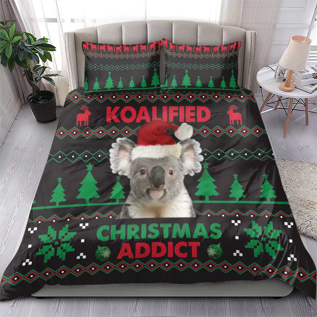 Cute Koala Bedding Set Koalified Christmas Addict - Wonder Print Shop