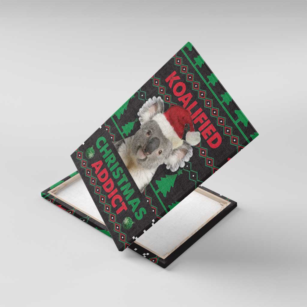 Cute Koala Canvas Wall Art Koalified Christmas Addict - Wonder Print Shop