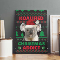 Cute Koala Canvas Wall Art Koalified Christmas Addict - Wonder Print Shop