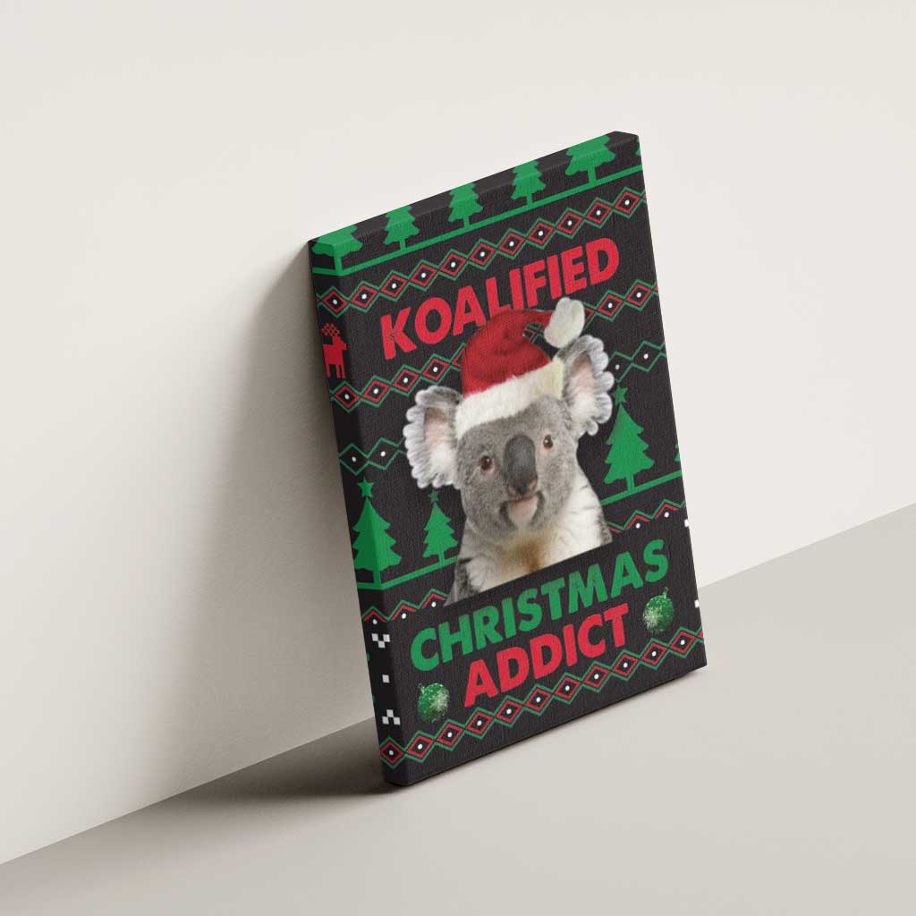 Cute Koala Canvas Wall Art Koalified Christmas Addict - Wonder Print Shop