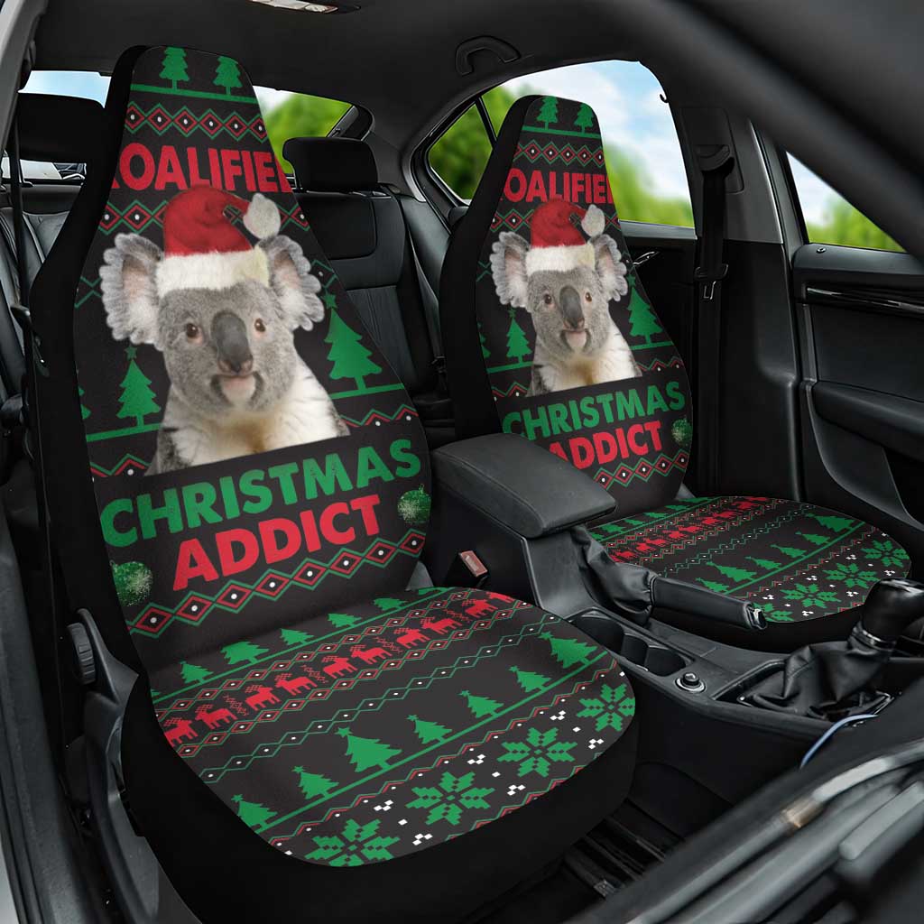 Cute Koala Car Seat Cover Koalified Christmas Addict - Wonder Print Shop