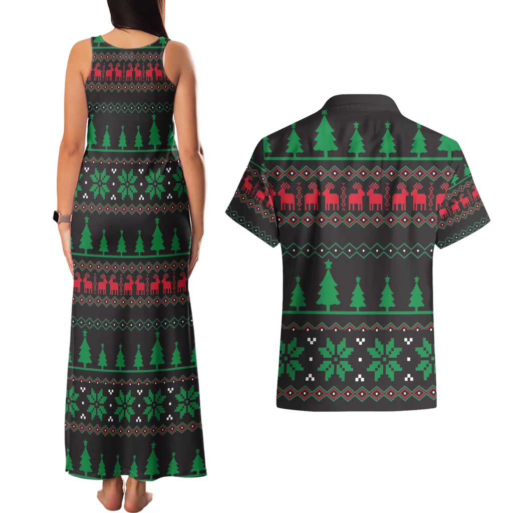 Cute Koala Couples Matching Tank Maxi Dress and Hawaiian Shirt Koalified Christmas Addict - Wonder Print Shop