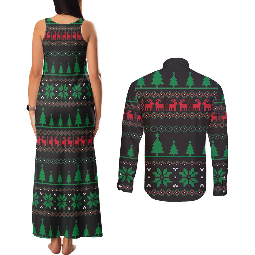 Cute Koala Couples Matching Tank Maxi Dress and Long Sleeve Button Shirt Koalified Christmas Addict - Wonder Print Shop