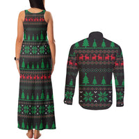 Cute Koala Couples Matching Tank Maxi Dress and Long Sleeve Button Shirt Koalified Christmas Addict - Wonder Print Shop