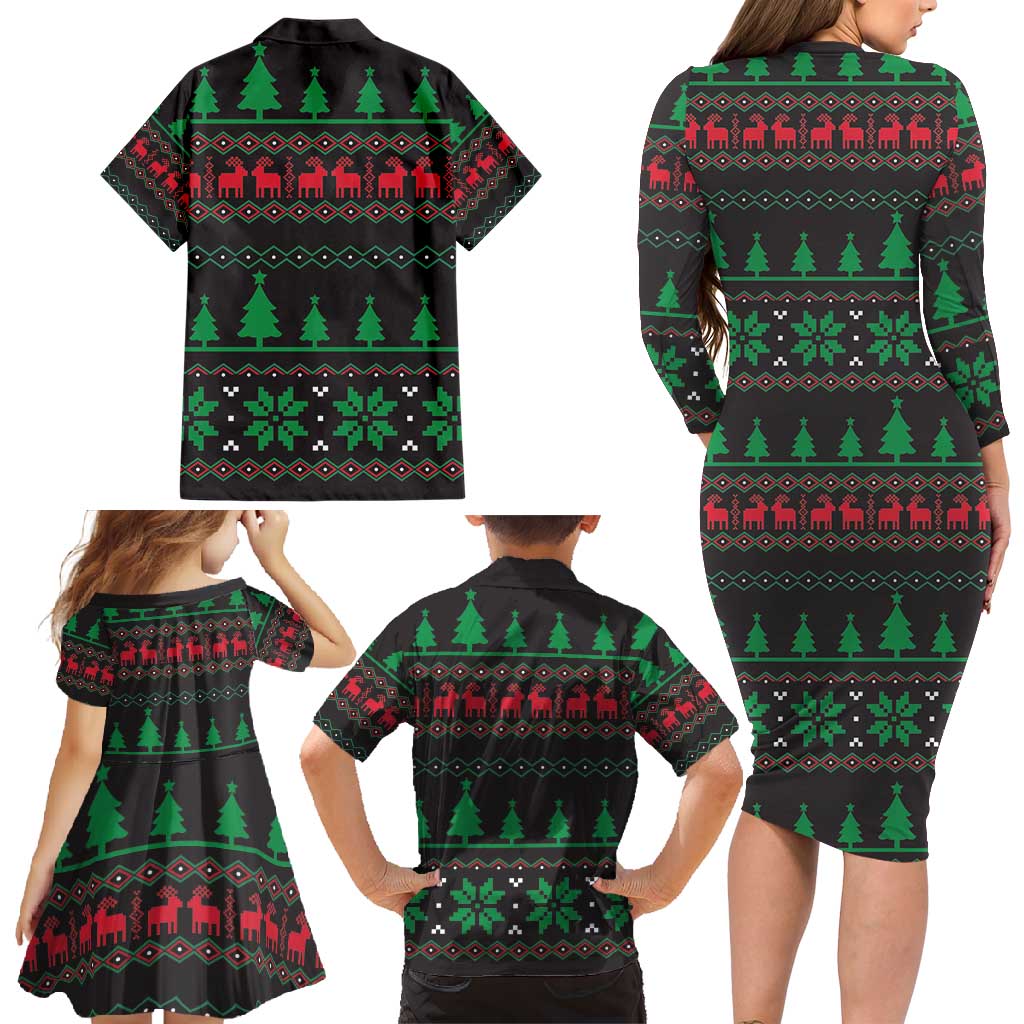 Cute Koala Family Matching Long Sleeve Bodycon Dress and Hawaiian Shirt Koalified Christmas Addict - Wonder Print Shop