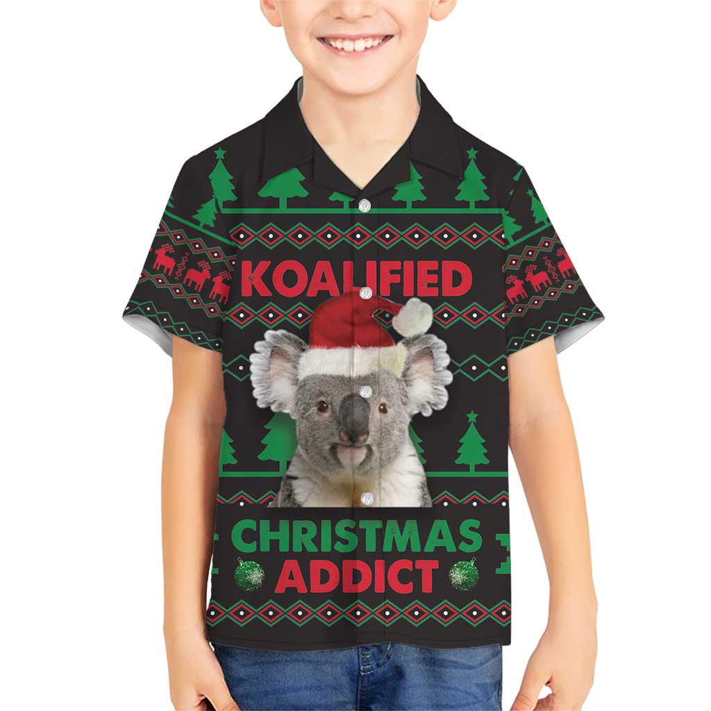 Cute Koala Family Matching Long Sleeve Bodycon Dress and Hawaiian Shirt Koalified Christmas Addict - Wonder Print Shop