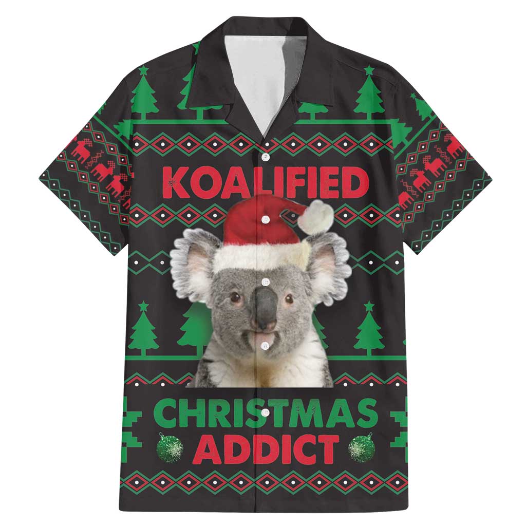 Cute Koala Family Matching Mermaid Dress and Hawaiian Shirt Koalified Christmas Addict - Wonder Print Shop