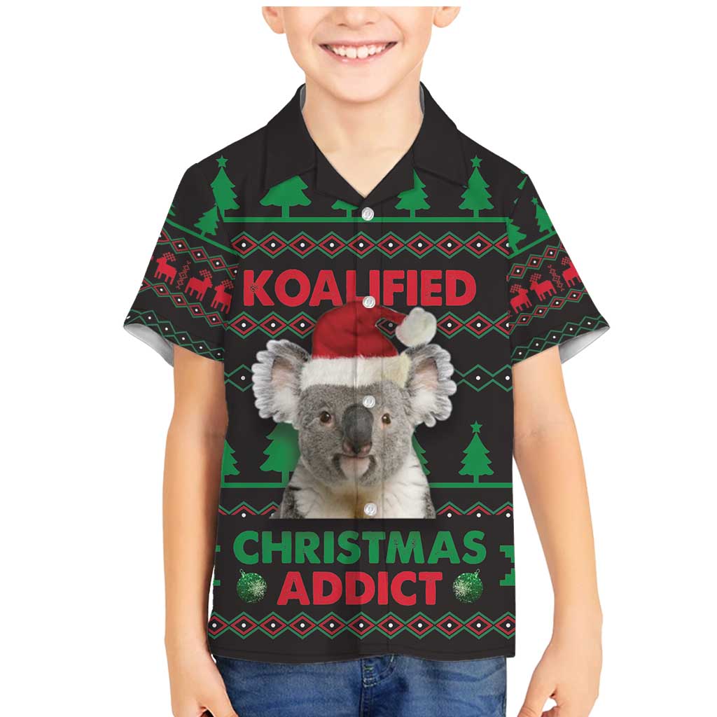 Cute Koala Family Matching Mermaid Dress and Hawaiian Shirt Koalified Christmas Addict - Wonder Print Shop