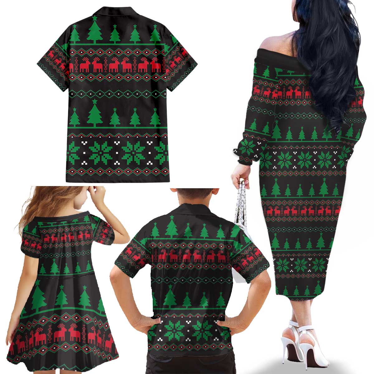 Cute Koala Family Matching Off The Shoulder Long Sleeve Dress and Hawaiian Shirt Koalified Christmas Addict - Wonder Print Shop