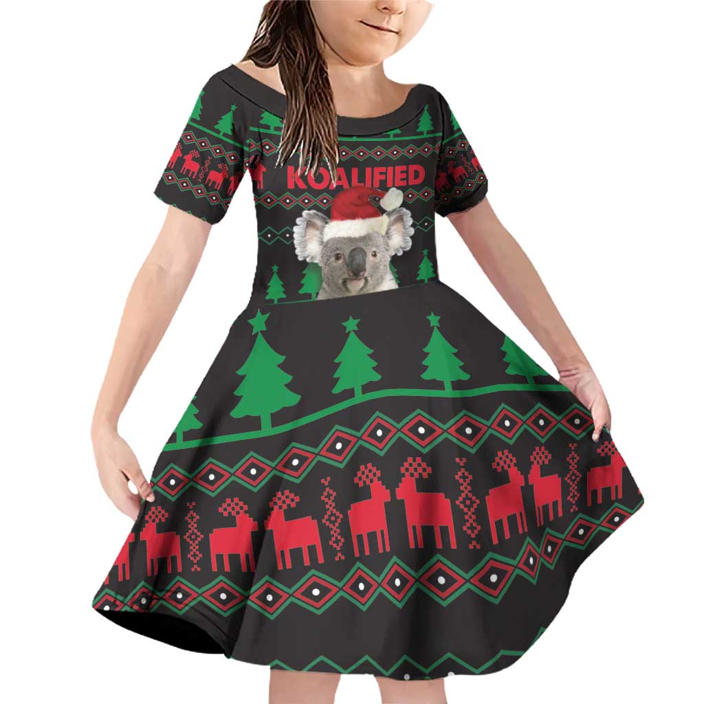 Cute Koala Family Matching Off Shoulder Short Dress and Hawaiian Shirt Koalified Christmas Addict - Wonder Print Shop