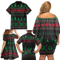 Cute Koala Family Matching Off Shoulder Short Dress and Hawaiian Shirt Koalified Christmas Addict - Wonder Print Shop