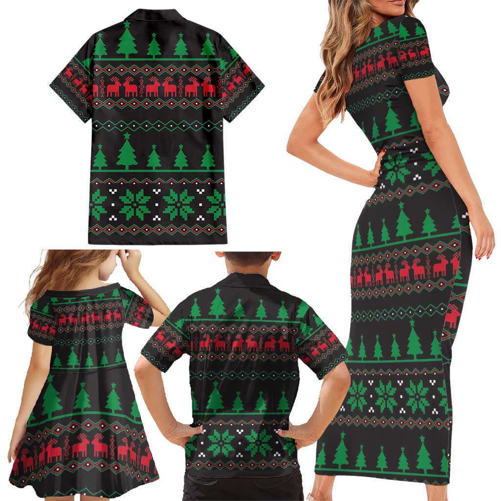 Cute Koala Family Matching Short Sleeve Bodycon Dress and Hawaiian Shirt Koalified Christmas Addict - Wonder Print Shop