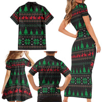 Cute Koala Family Matching Short Sleeve Bodycon Dress and Hawaiian Shirt Koalified Christmas Addict - Wonder Print Shop