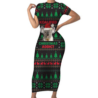 Cute Koala Family Matching Short Sleeve Bodycon Dress and Hawaiian Shirt Koalified Christmas Addict - Wonder Print Shop