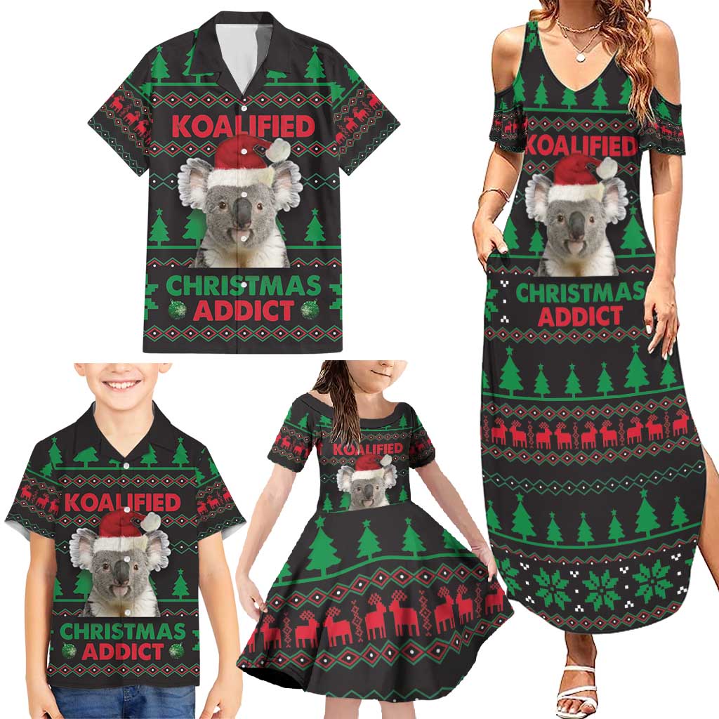Cute Koala Family Matching Summer Maxi Dress and Hawaiian Shirt Koalified Christmas Addict - Wonder Print Shop