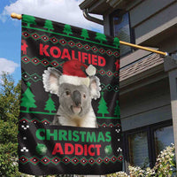 Cute Koala Garden Flag Koalified Christmas Addict - Wonder Print Shop