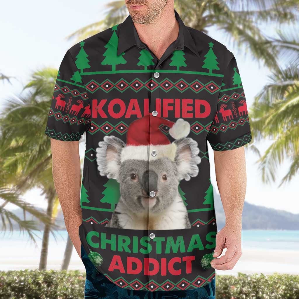 Cute Koala Hawaiian Shirt Koalified Christmas Addict - Wonder Print Shop
