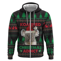 Cute Koala Hoodie Koalified Christmas Addict - Wonder Print Shop