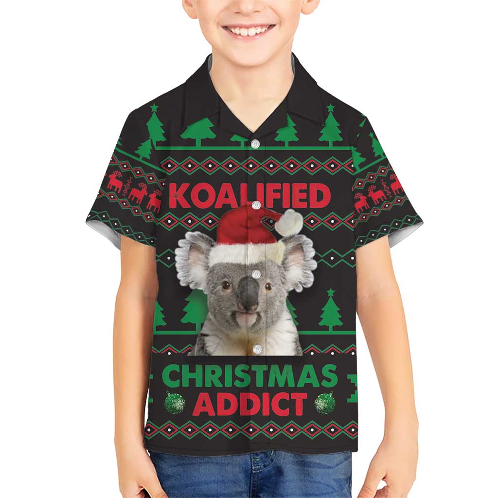 Cute Koala Kid Hawaiian Shirt Koalified Christmas Addict - Wonder Print Shop