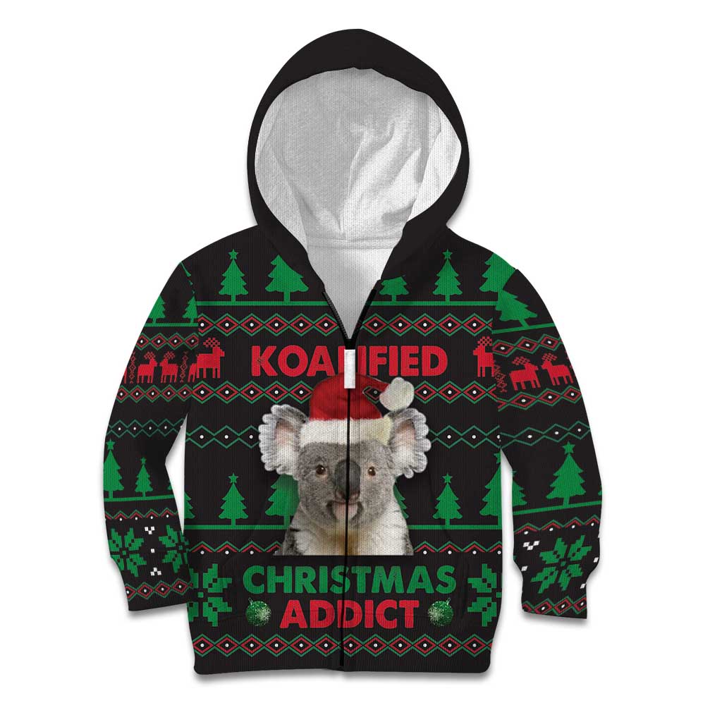 Cute Koala Kid Hoodie Koalified Christmas Addict - Wonder Print Shop