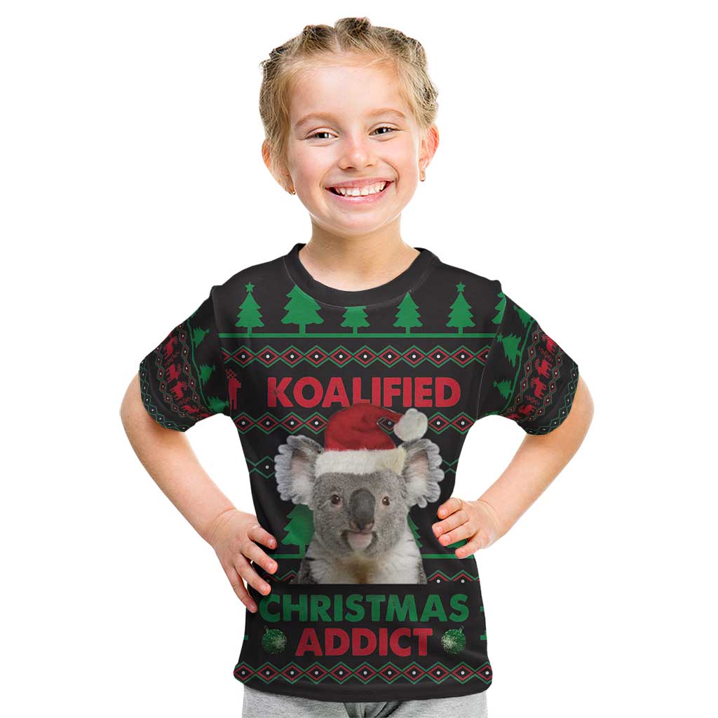 Cute Koala Kid T Shirt Koalified Christmas Addict - Wonder Print Shop