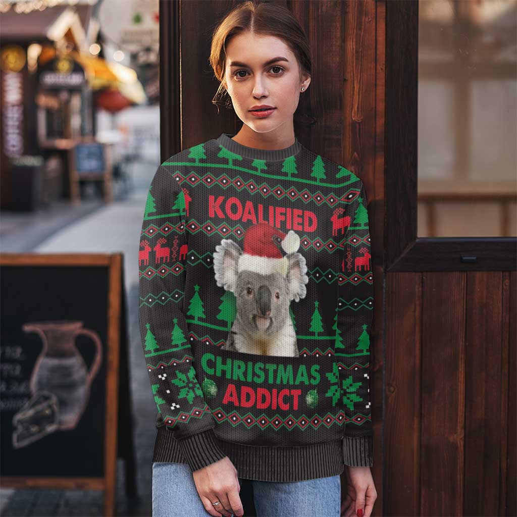 Cute Koala Ugly Christmas Sweater Koalified Christmas Addict - Wonder Print Shop