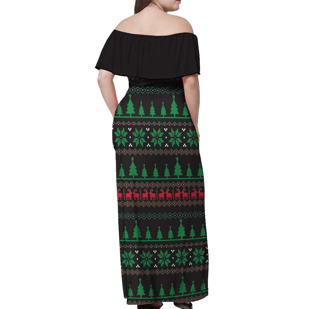 Cute Koala Off Shoulder Maxi Dress Koalified Christmas Addict - Wonder Print Shop