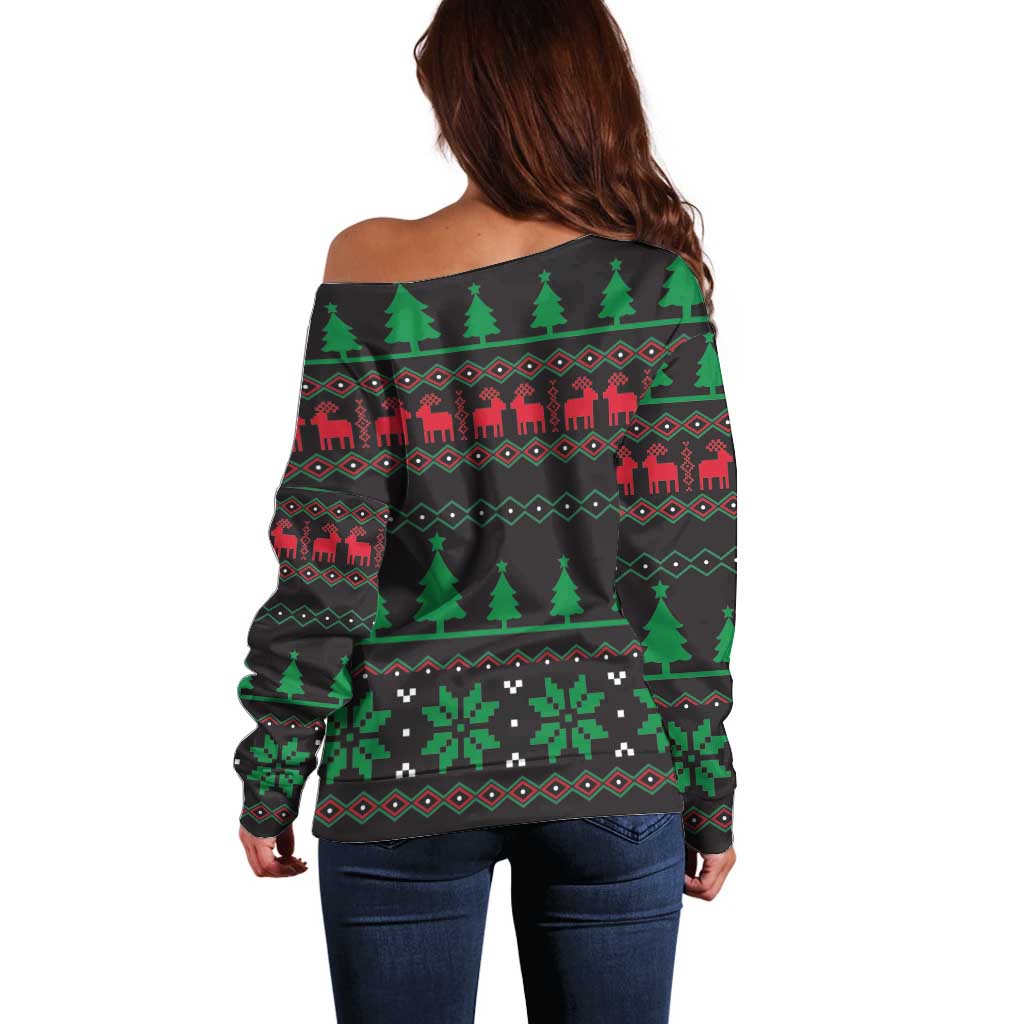 Cute Koala Off Shoulder Sweater Koalified Christmas Addict - Wonder Print Shop