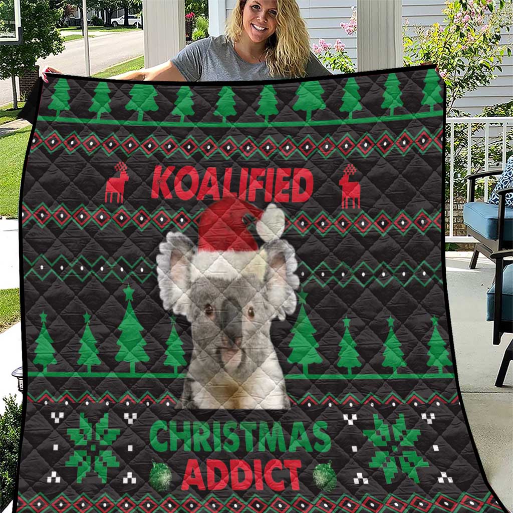 Cute Koala Quilt Koalified Christmas Addict - Wonder Print Shop